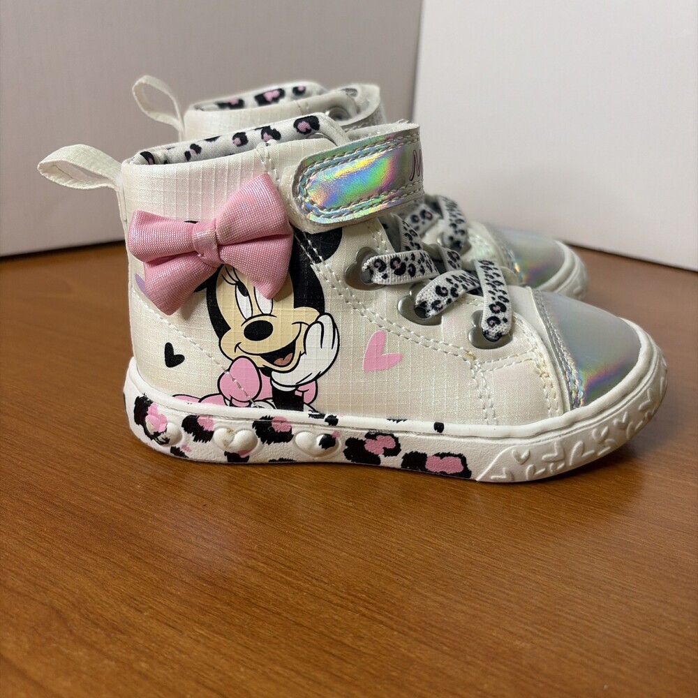 Disney Toddler Girls Minnie Mouse High Top Sneakers Size 7C